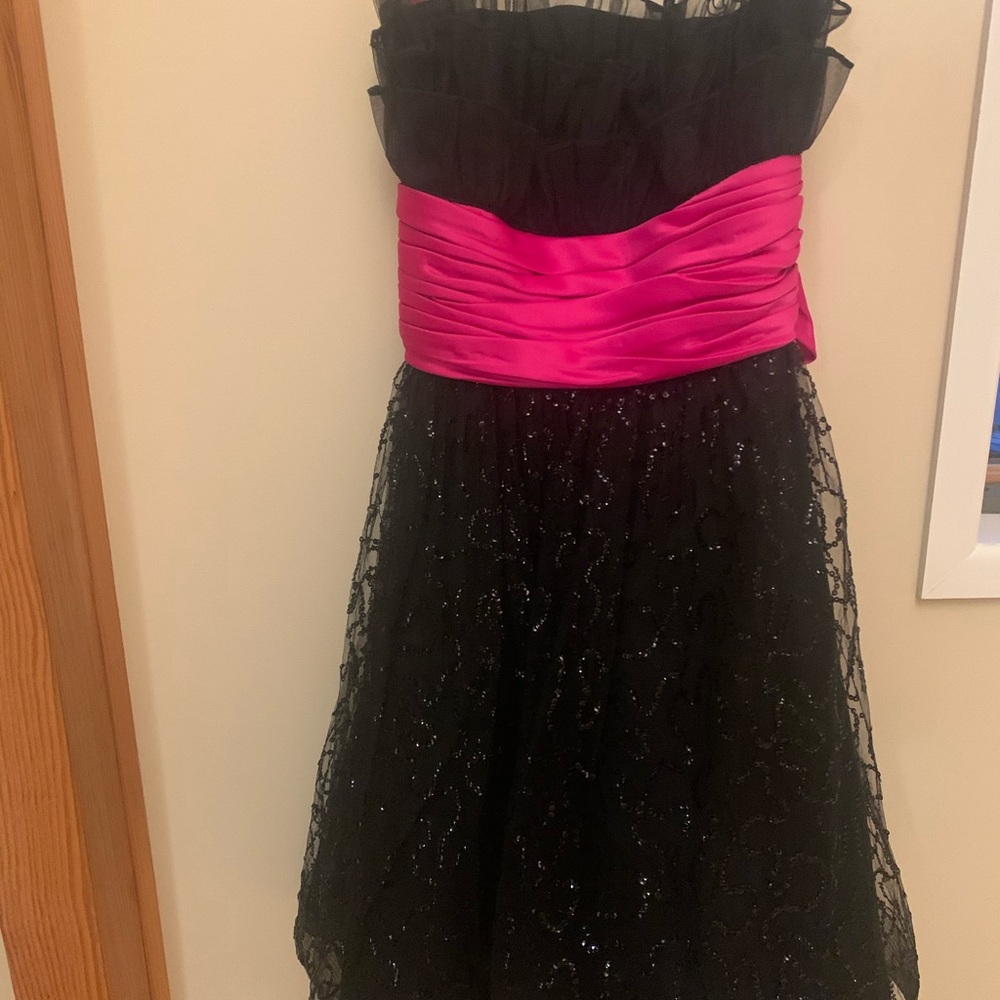 Elegant Black and Pink Dress